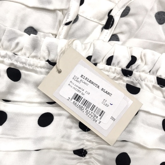 Maje polka dot black and white top 3 NWT - Picture 10 of 11